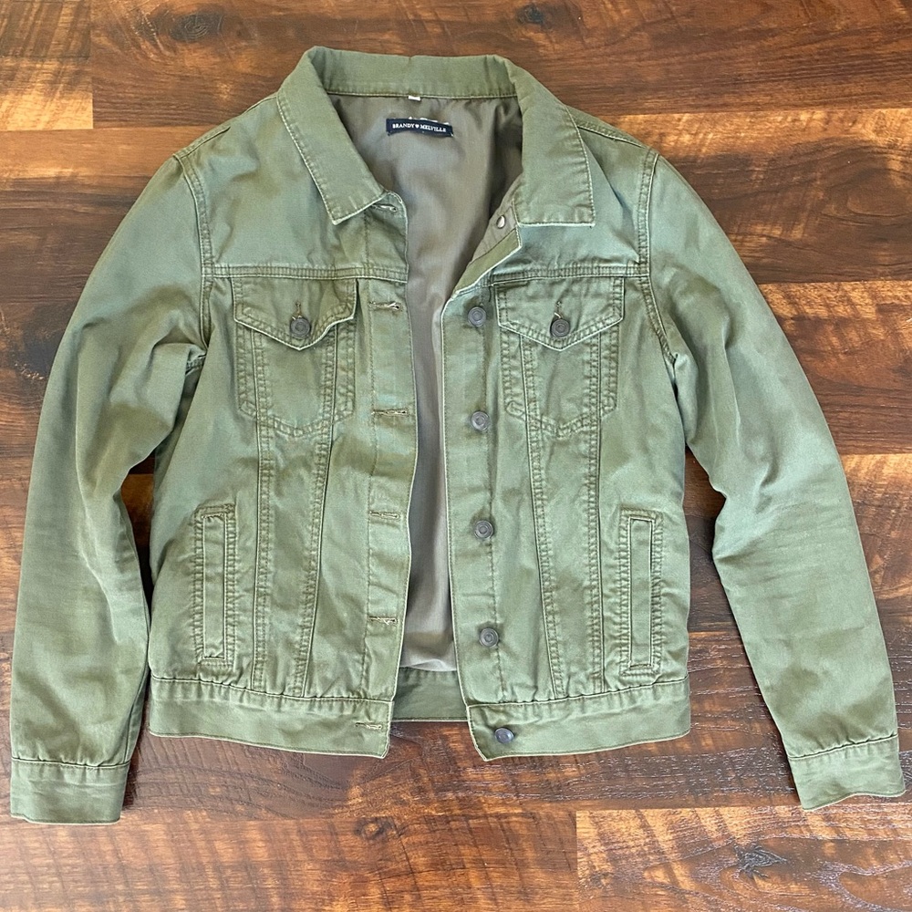Brandy Melville Army Green Denim Jacket
